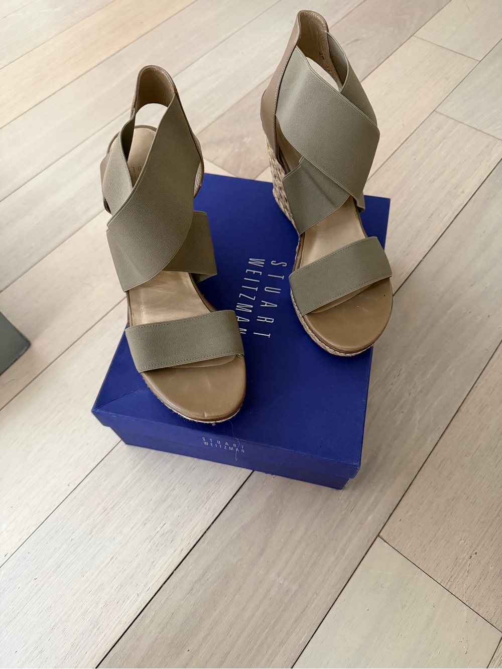 Stuart Weitzman Olive Espadrille Wedge Sandals